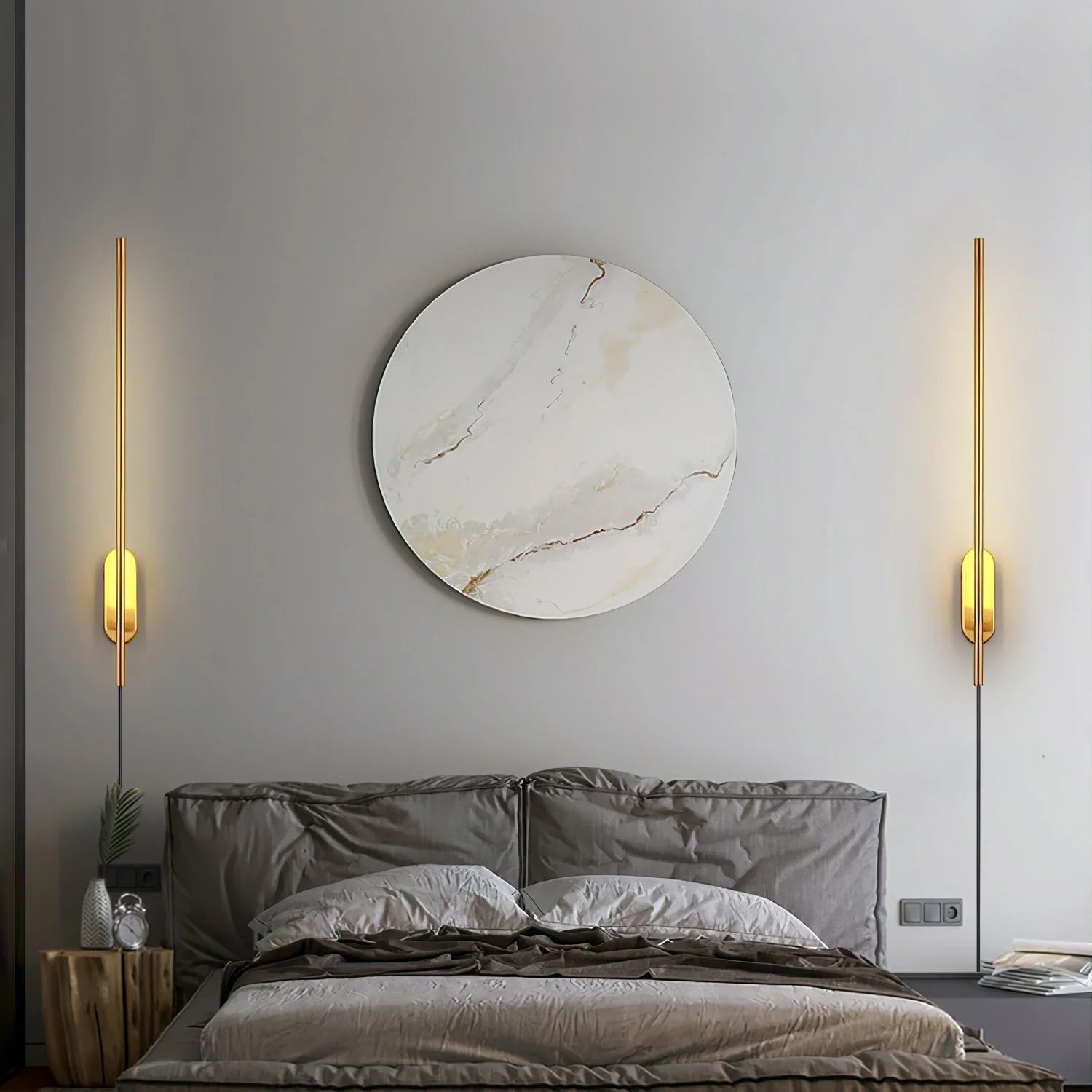 Applique murale dans une chambre, créant une ambiance cosy