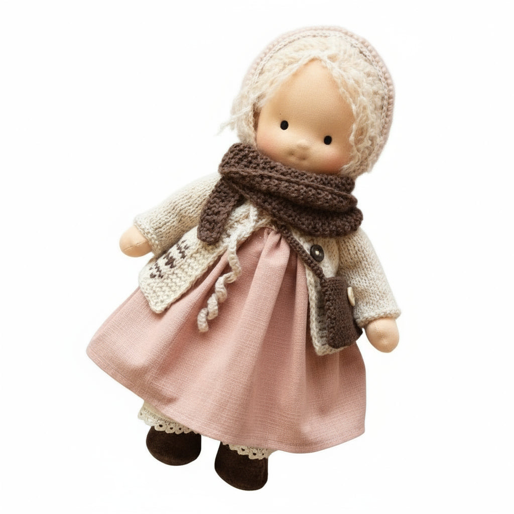 Poupée Waldorf Fait Main eloracotton soft charming handmade vue latérale vue 24