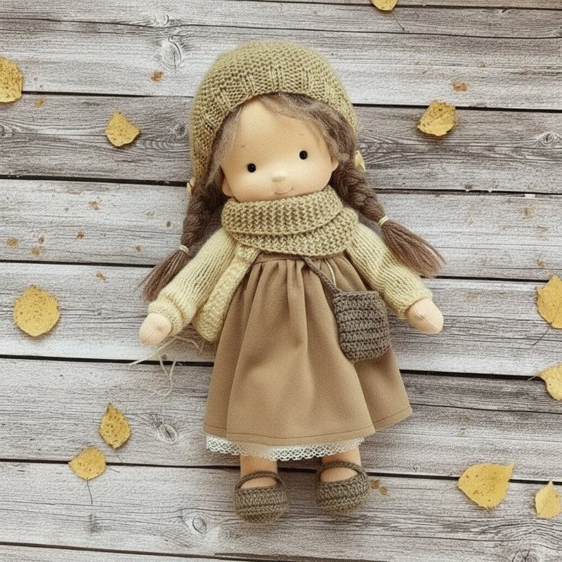 Poupée Waldorf Fait Main eloracotton soft charming handmade vue de face vue 27
