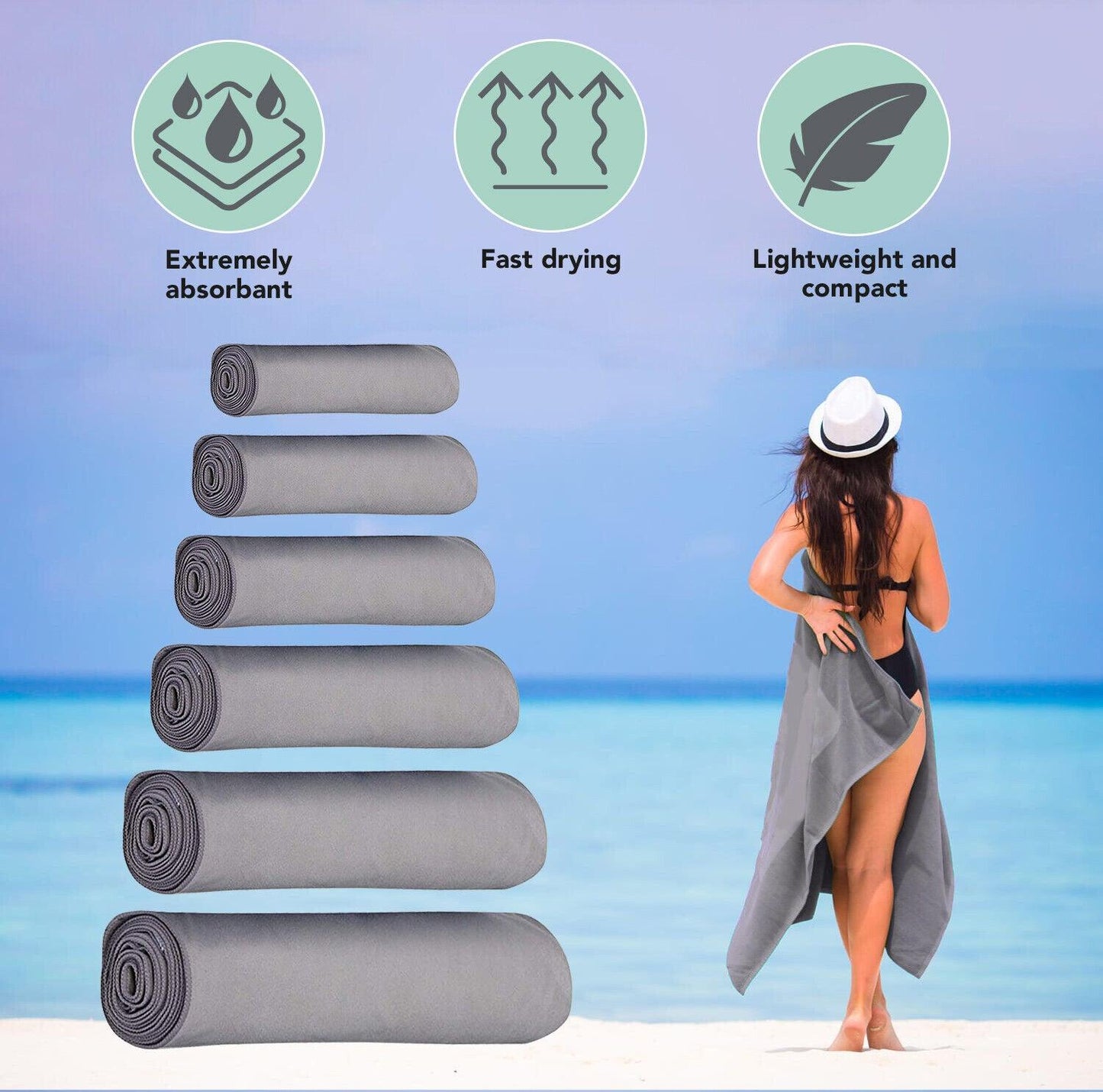 Serviette microfibre suspendue à une branche d'arbre