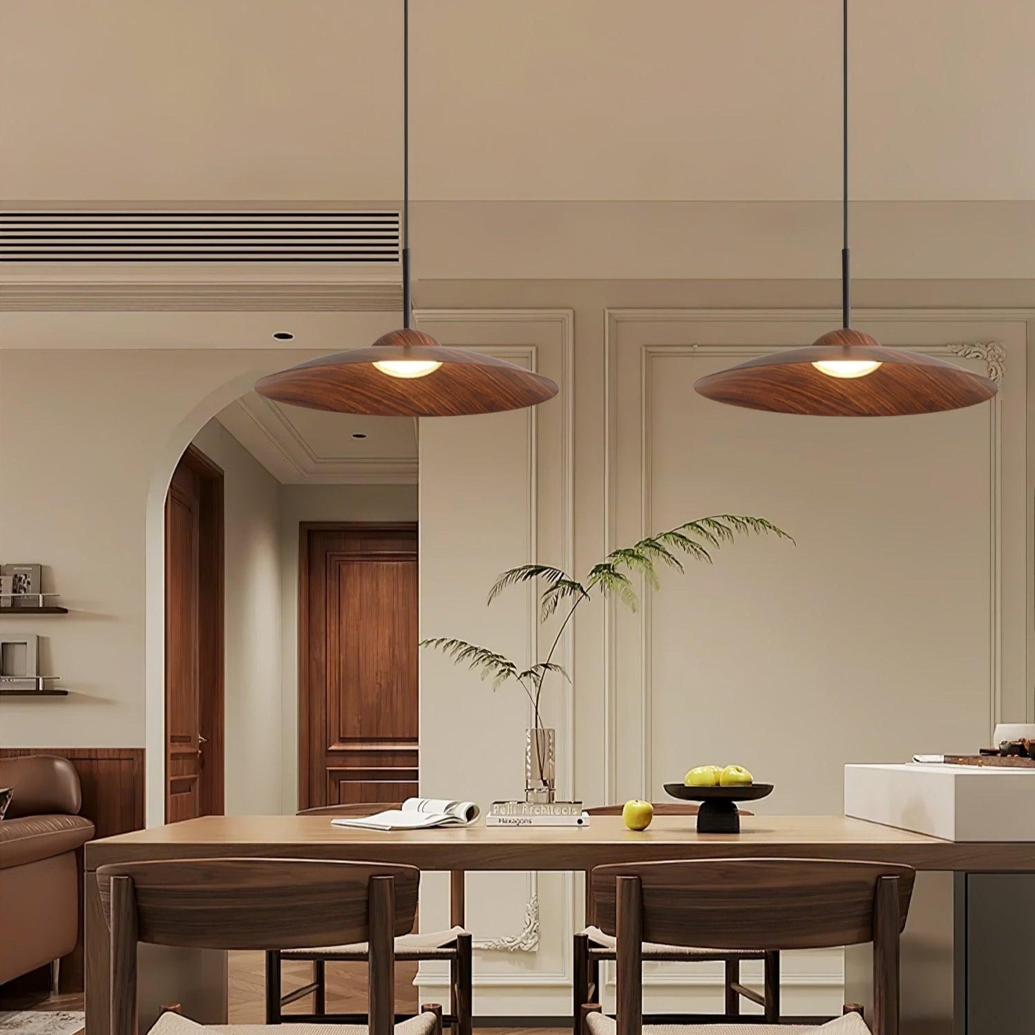 Vue de dessous de la lampe, design épuré