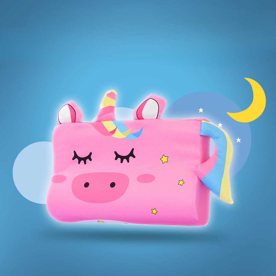 Vue latérale du coussin pour enfants avec mousse à mémoire