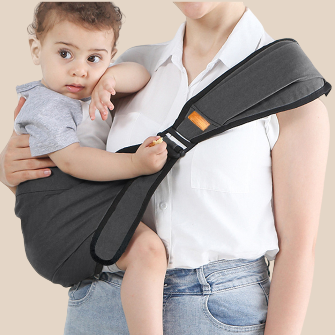 Porte-bébé ergonomique avec bretelles ajustables et tissu respirant