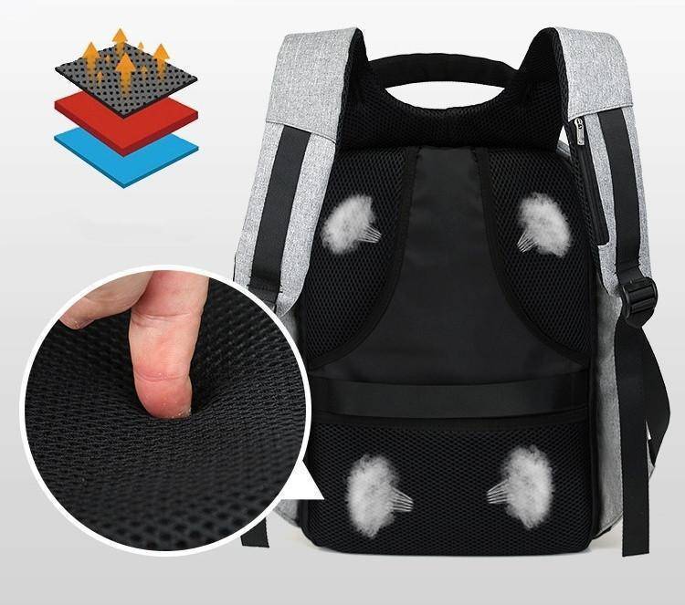 Sac à dos anti-vol avec fermeture éclair cachée et port USB