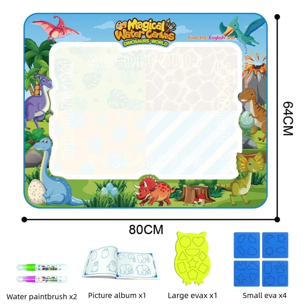 Tapis de dessin à eau avec plusieurs enfants en activité