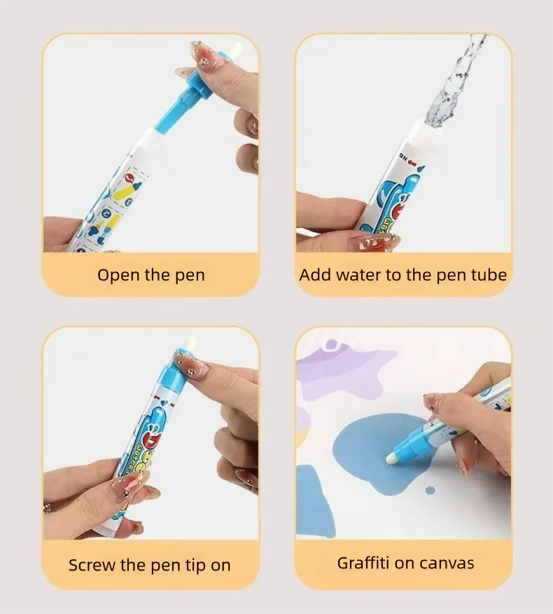 Gros plan sur un tapis de dessin à eau avec motifs d'animaux