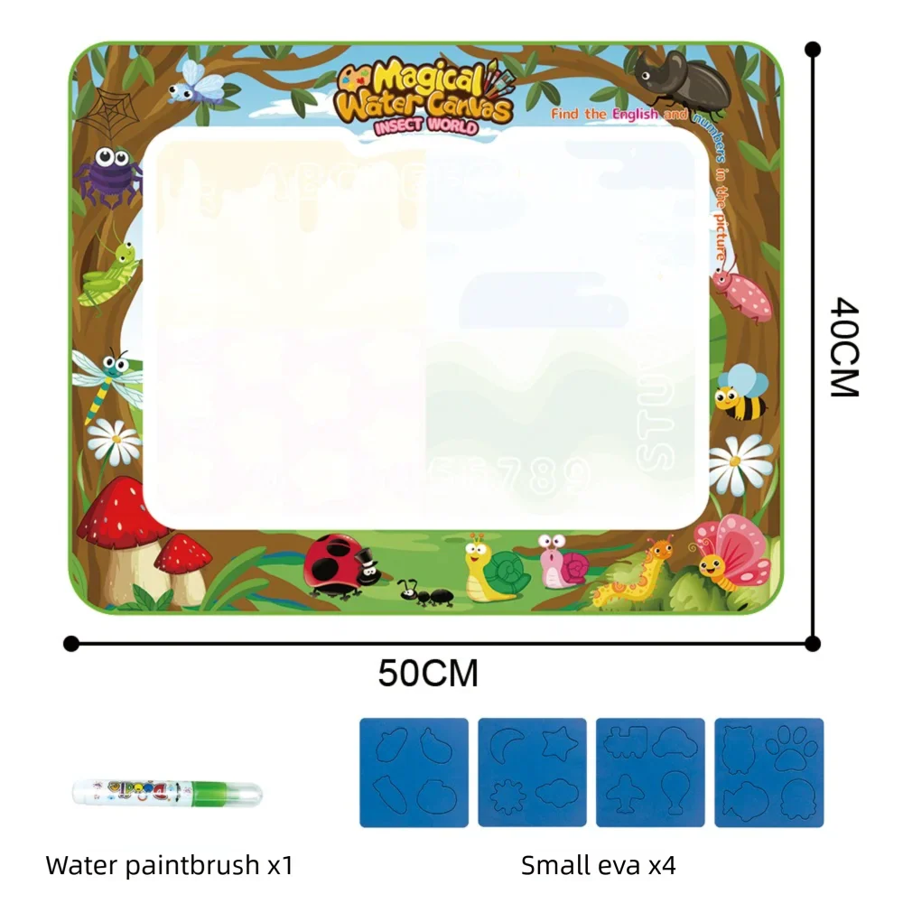 Tapis de dessin à eau avec motifs de dinosaures colorés