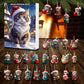 Ensemble de décorations de Noël en acrylique en forme de chat