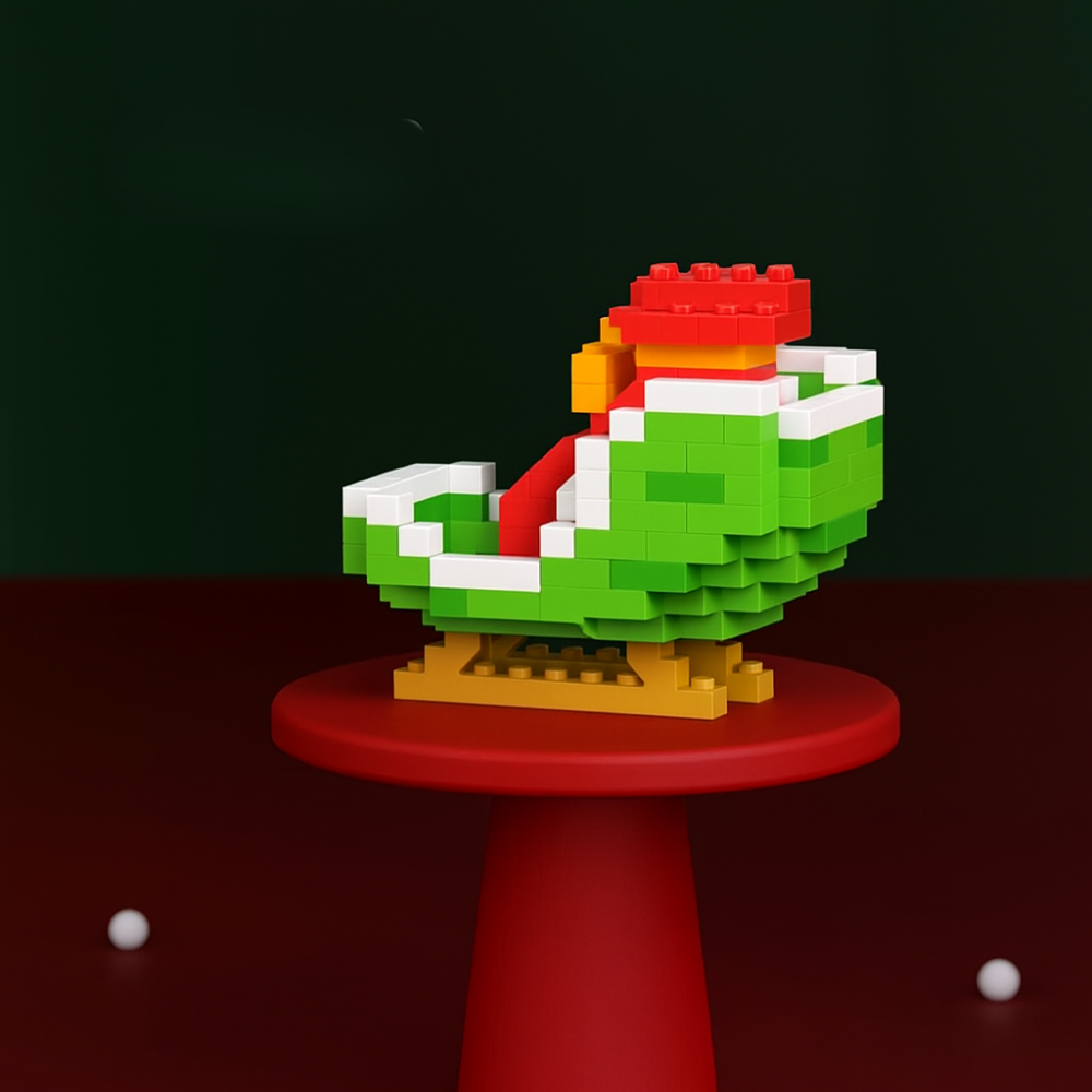 Ensemble de briques multicolores pour créer des scènes de Noël