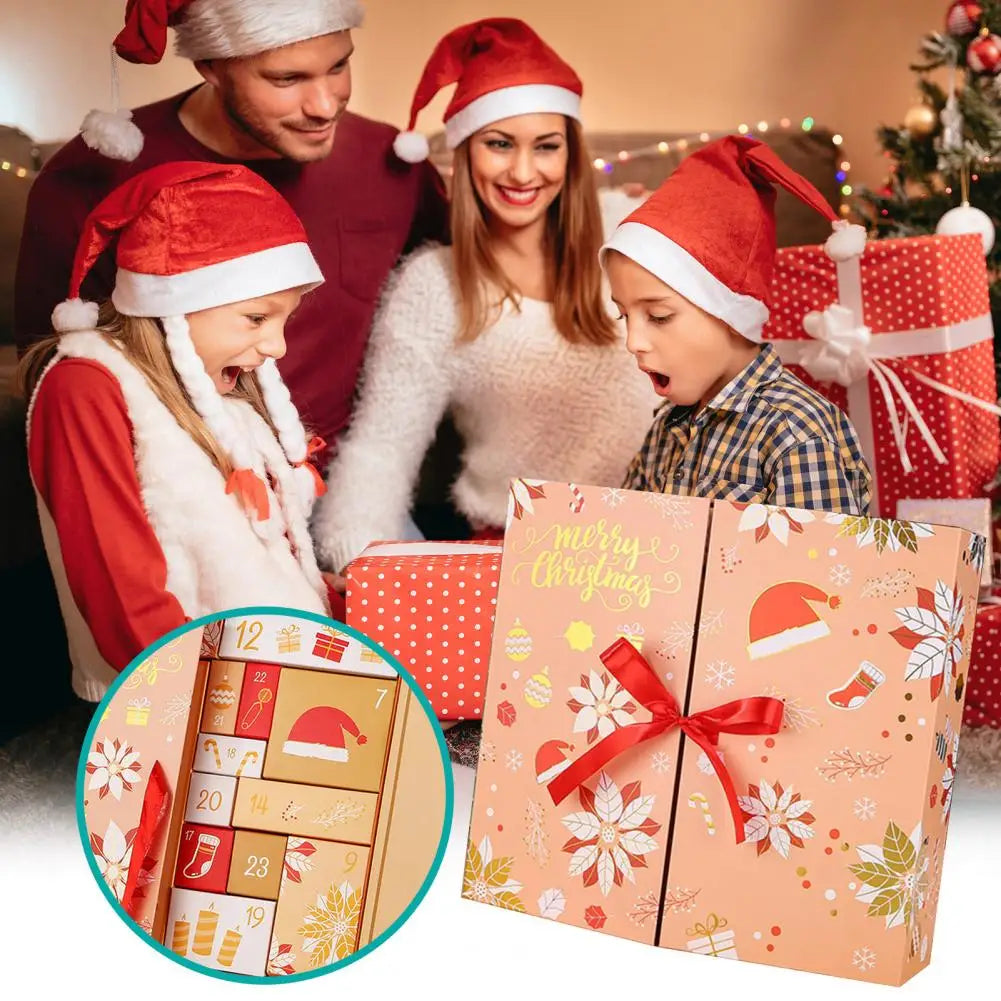Vue rapprochée des boîtes à remplir du calendrier DIY