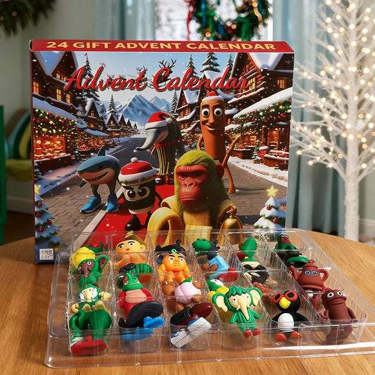 Figurines de Noël en plastique dans un calendrier festif