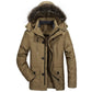 Vue de profil de la parka doublée en peluche pour homme