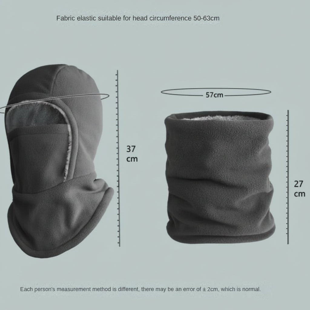 Cagoule thermique portée par une personne en plein air