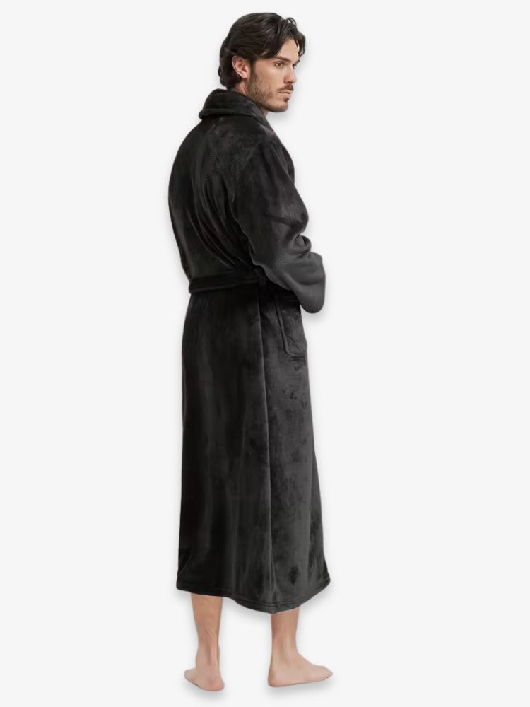 Détail de la ceinture ajustable du peignoir pour homme