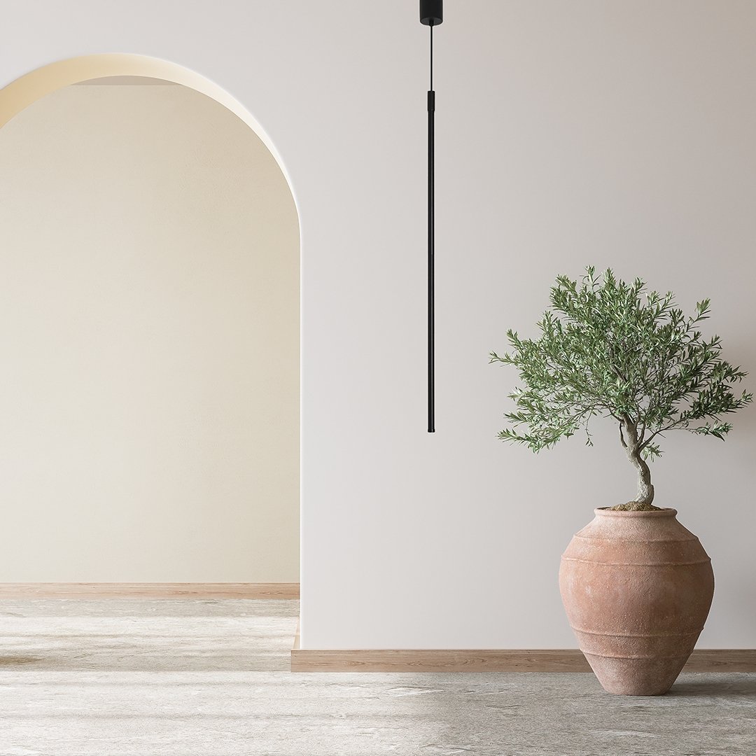 Lampe LED suspendue, longueur réglable illustrée