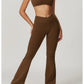 Pantalon de yoga taille haute en tissu extensible, vue de face