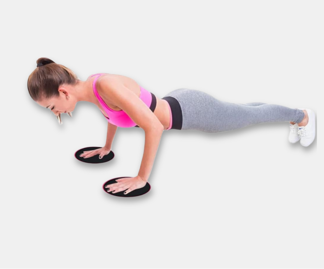 Vue rapprochée des disques de Pilates double face