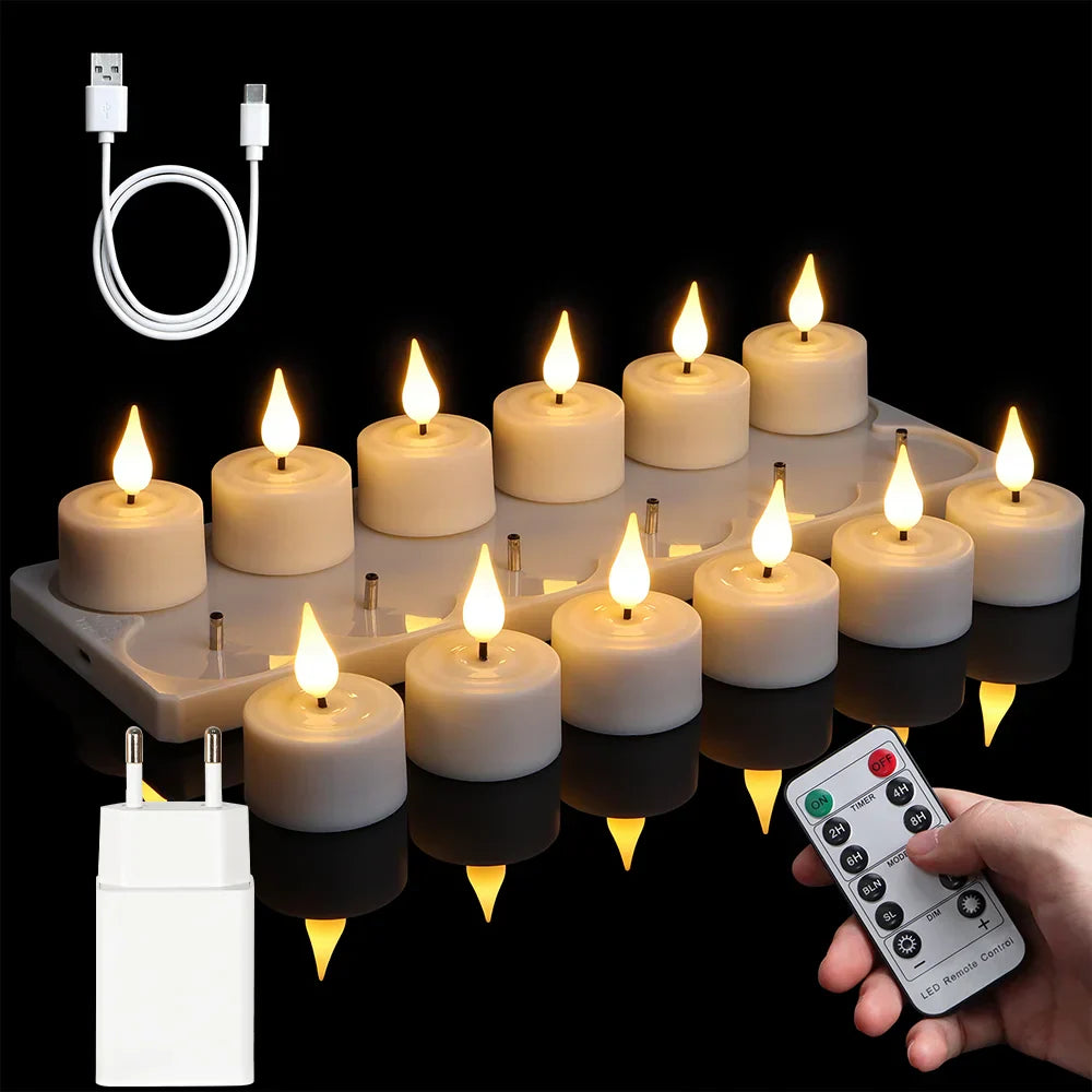 Bougies LED disposées pour une décoration intérieure moderne