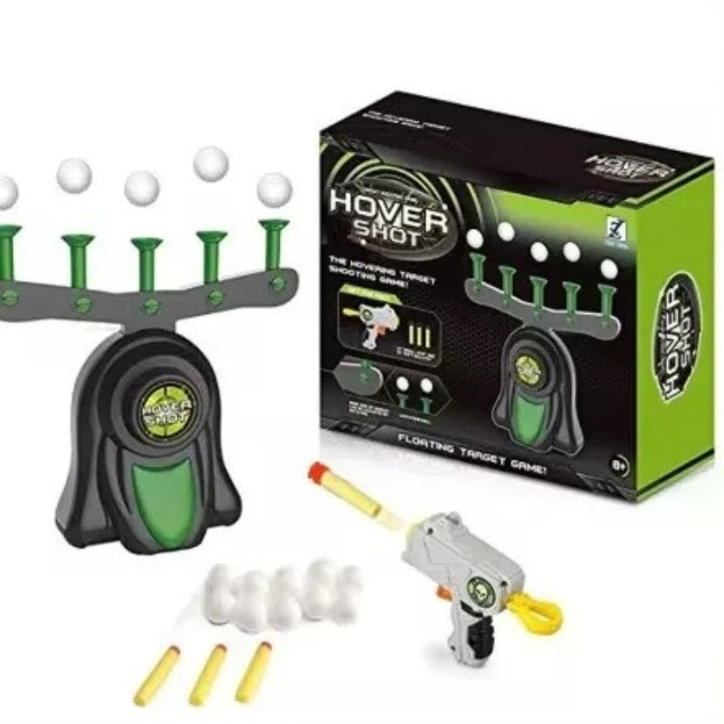 Jeu de cible avec balles flottantes et lanceurs manuels