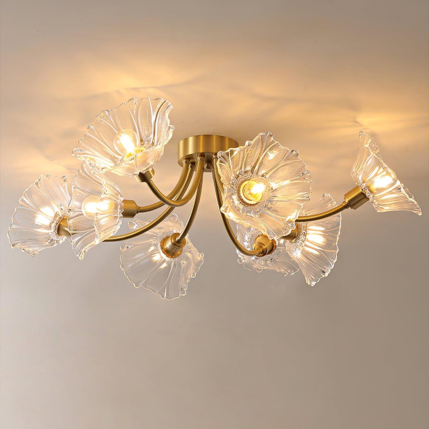 Vue de dessus de la lampe en forme de fleur