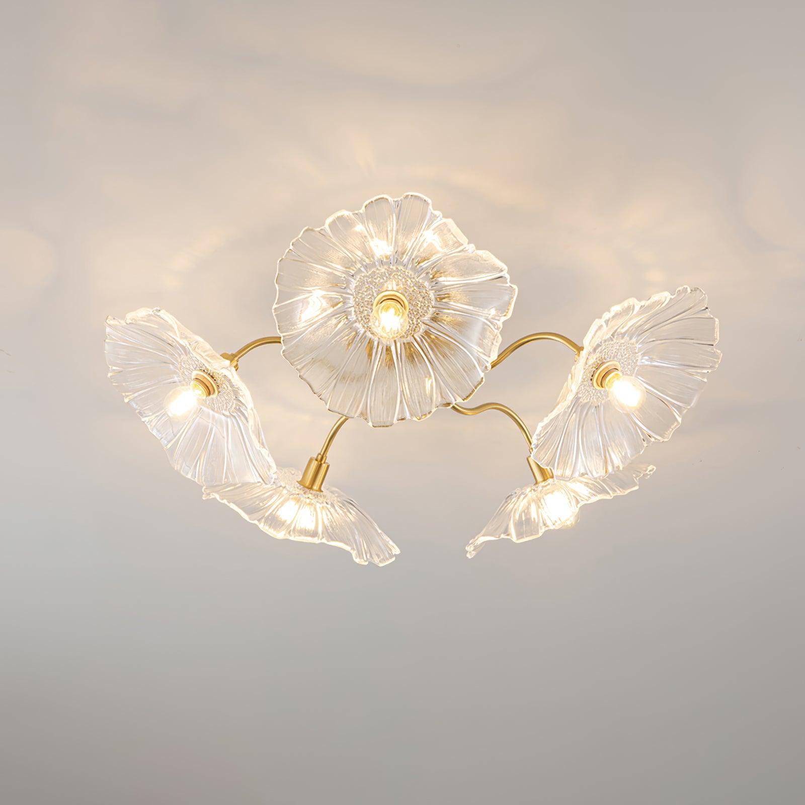 Vue d'ensemble de la lampe avec motifs floraux raffinés