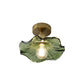 Lampe de plafond en verre vert vue de côté