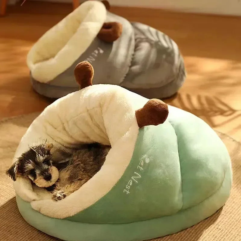 Lit pour chien pliable en fleece corail, vue de côté