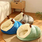 Gros plan sur le tissu doux du lit pour chien