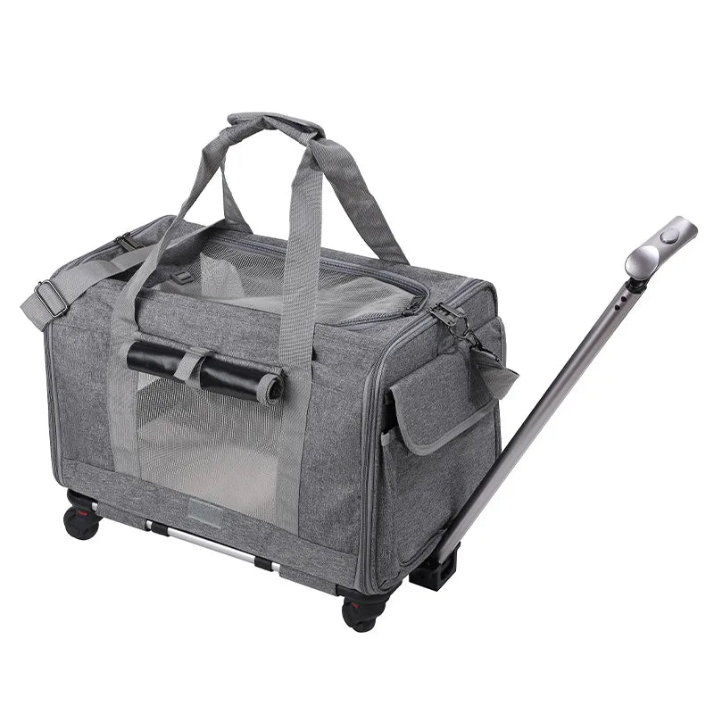 Poussette pliée montrant sa compacité pour un rangement facile