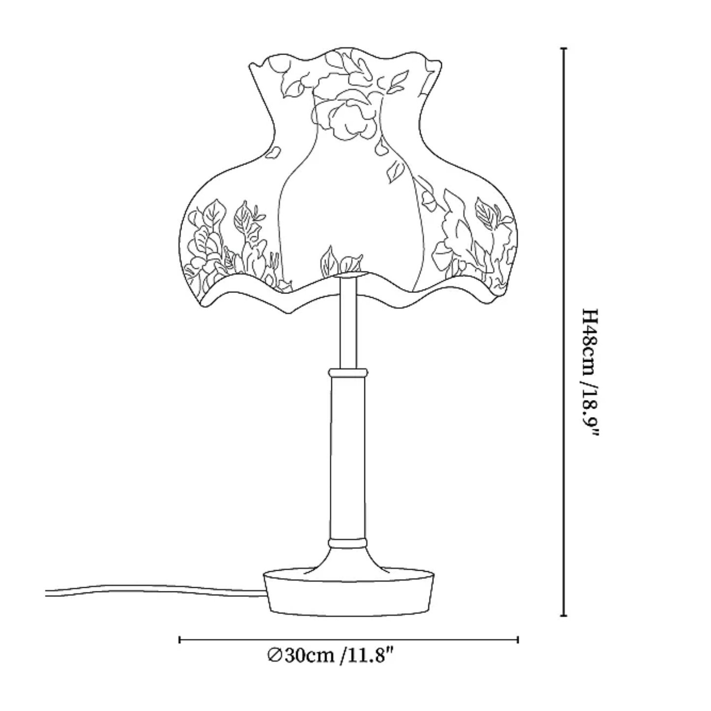 Vue rapprochée des motifs floraux sur l'abat-jour