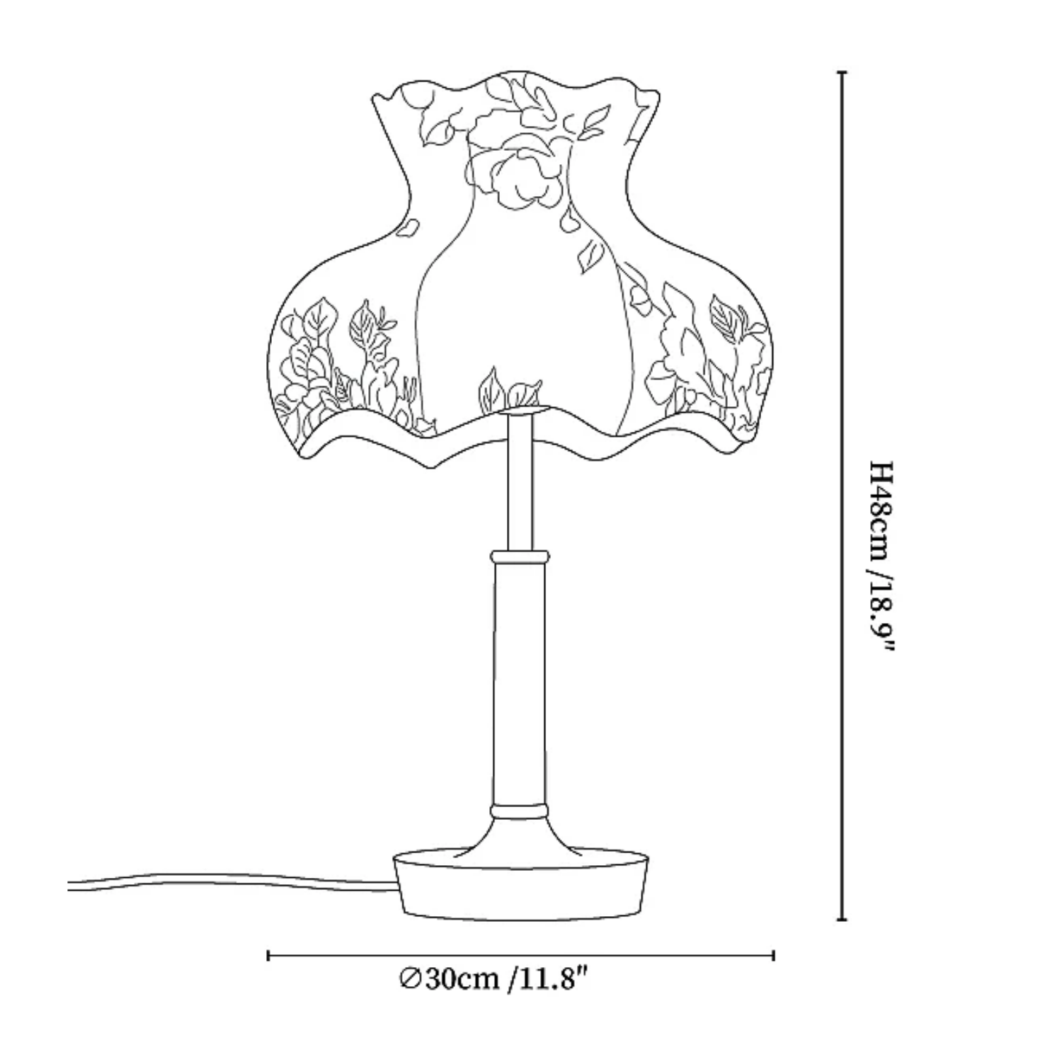 Vue rapprochée des motifs floraux sur l'abat-jour