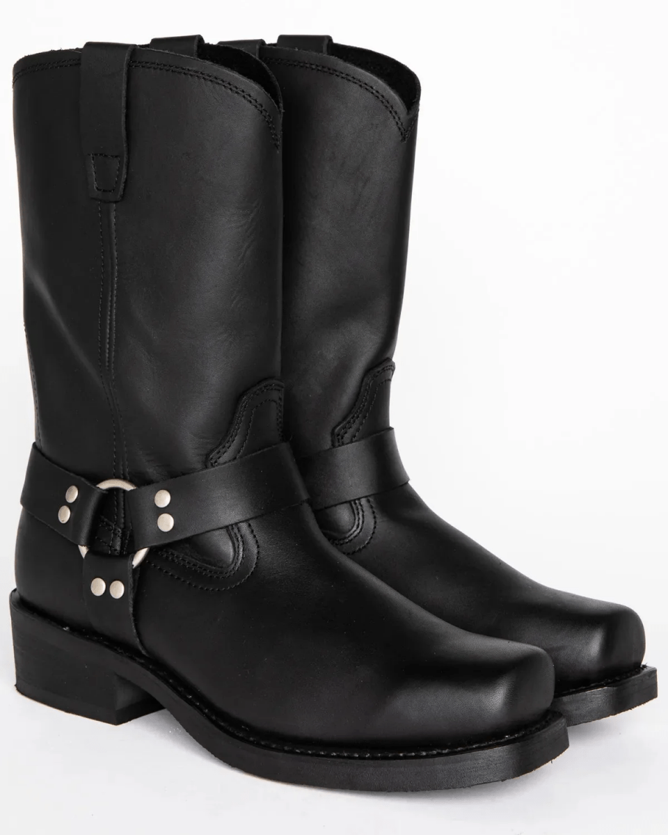 Vue arrière des bottes d'harnachement robustes