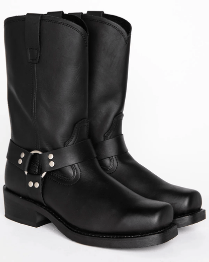 Vue arrière des bottes d'harnachement robustes