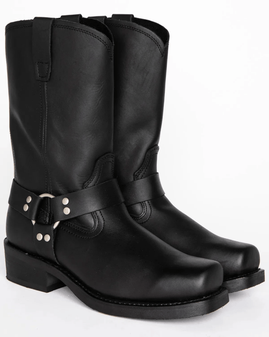 Vue arrière des bottes d'harnachement robustes