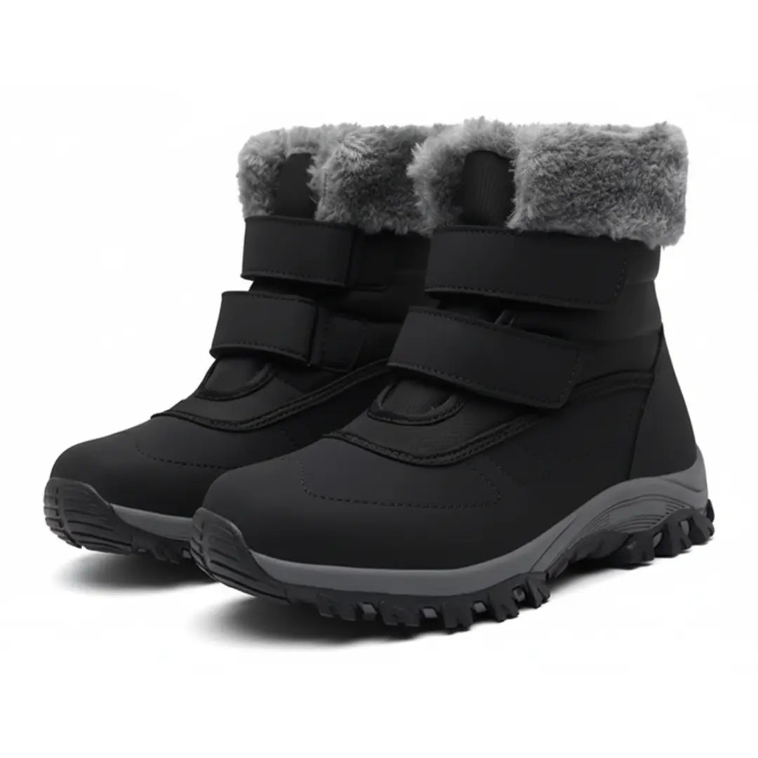 Vue de dessus des bottines montrant l'intérieur en peluche