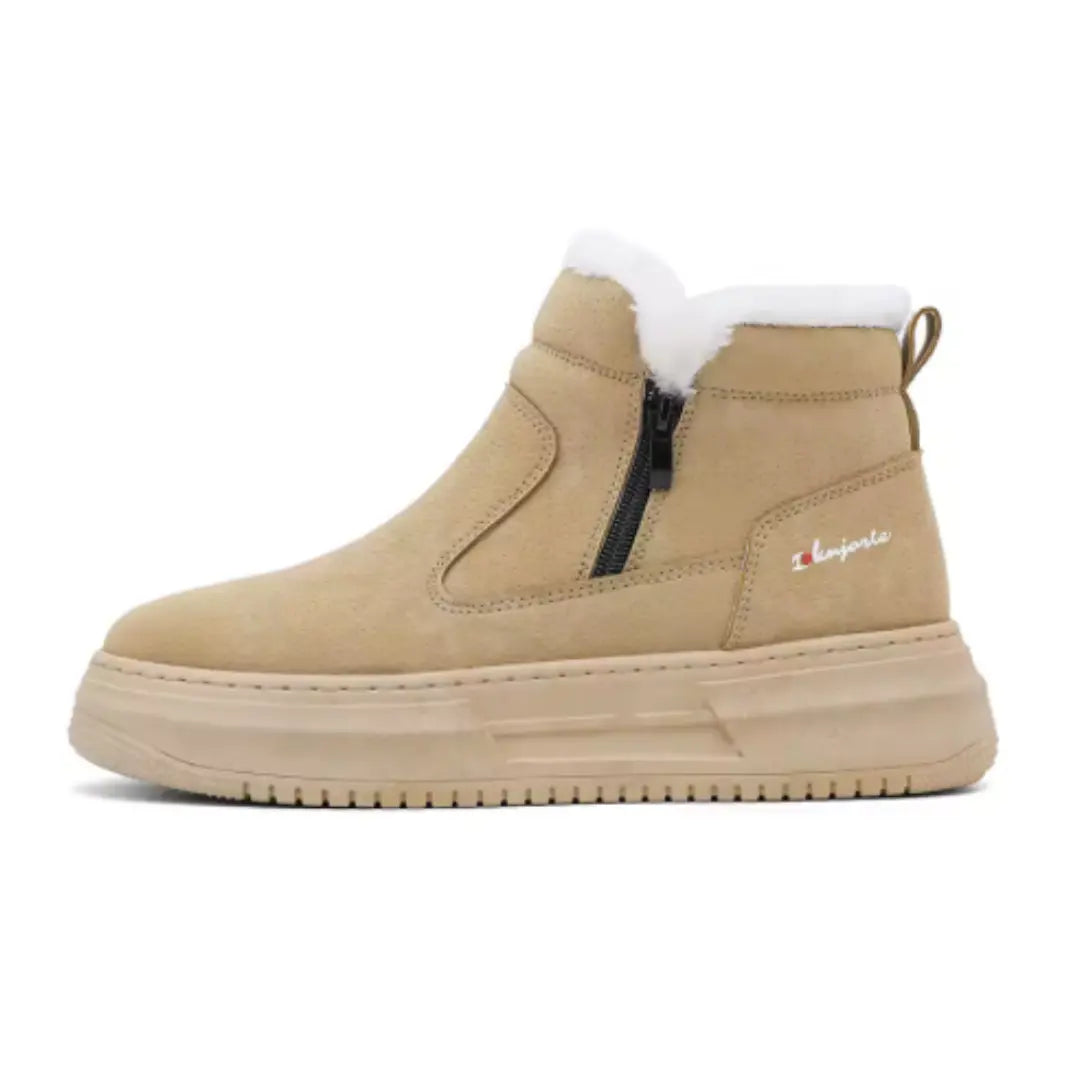Bottes d'hiver pour hommes avec doublure en peluche et semelle antidérapante