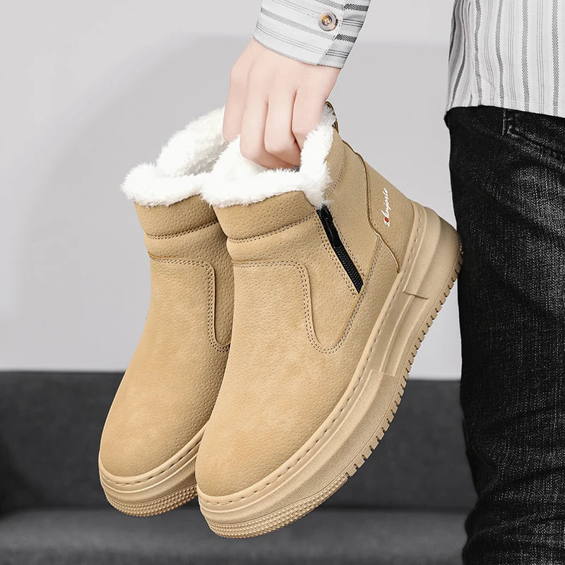 Vue latérale des bottes d'hiver montrant la fermeture éclair pratique
