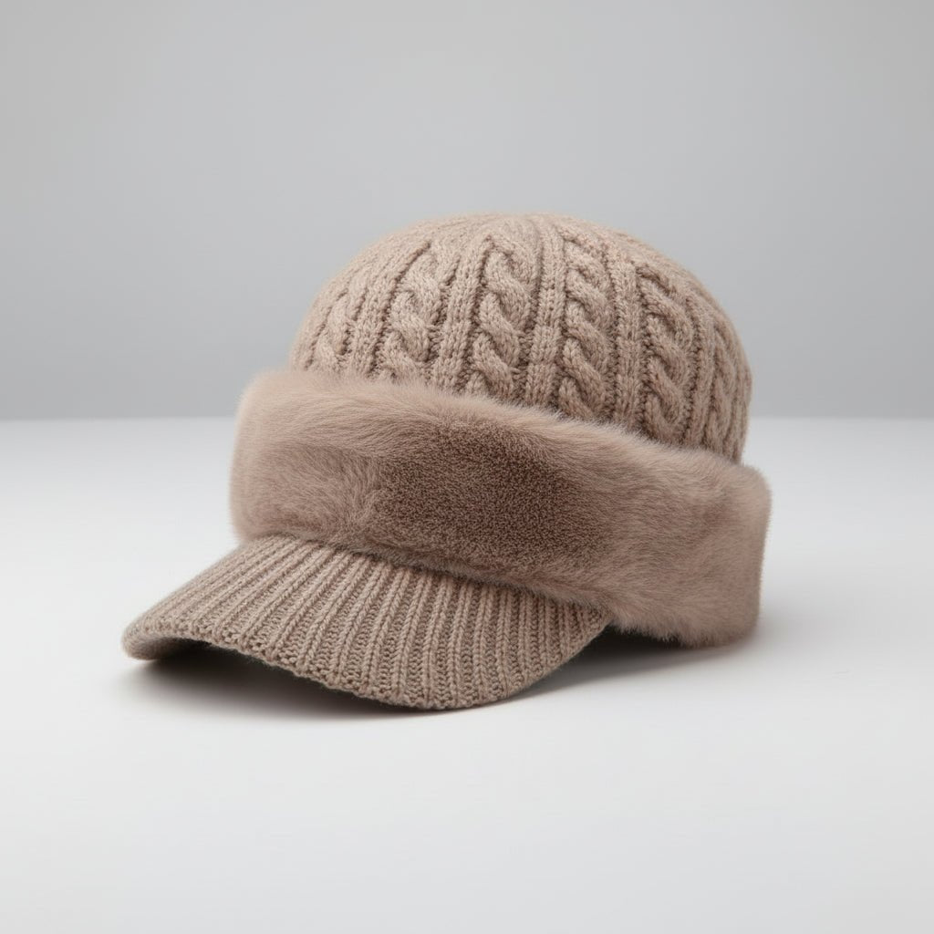 Chapeau d'hiver trappeur, vue de dessus montrant l'ajustement
