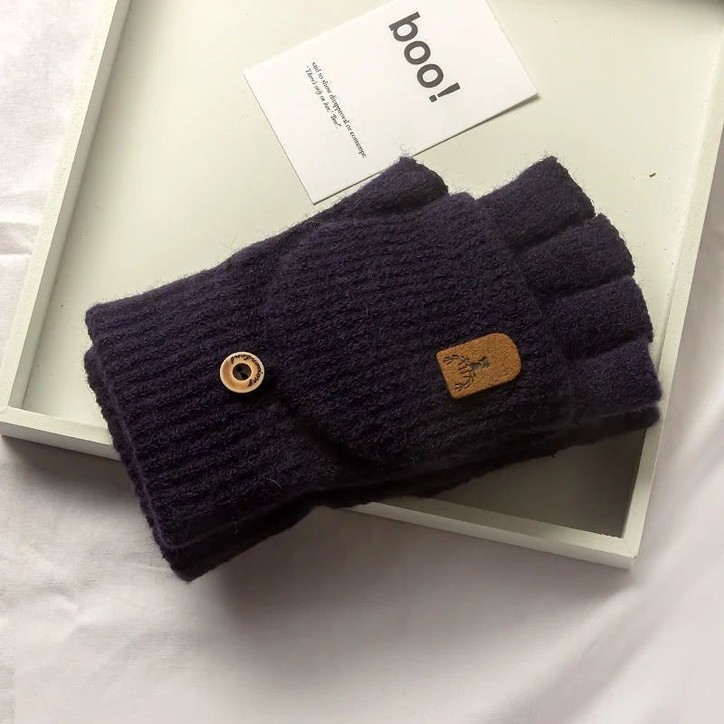 Gants d'hiver bleus avec fonction tactile sur smartphone