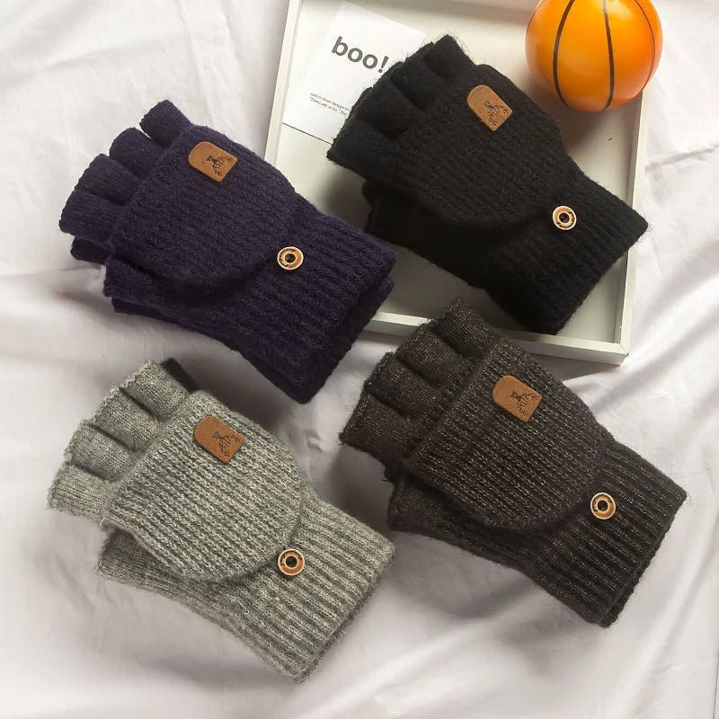 Gros plan sur la texture douce des gants en tricot