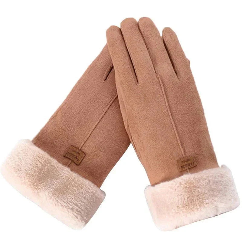 Gants chauffants noirs avec réglages de chaleur visibles