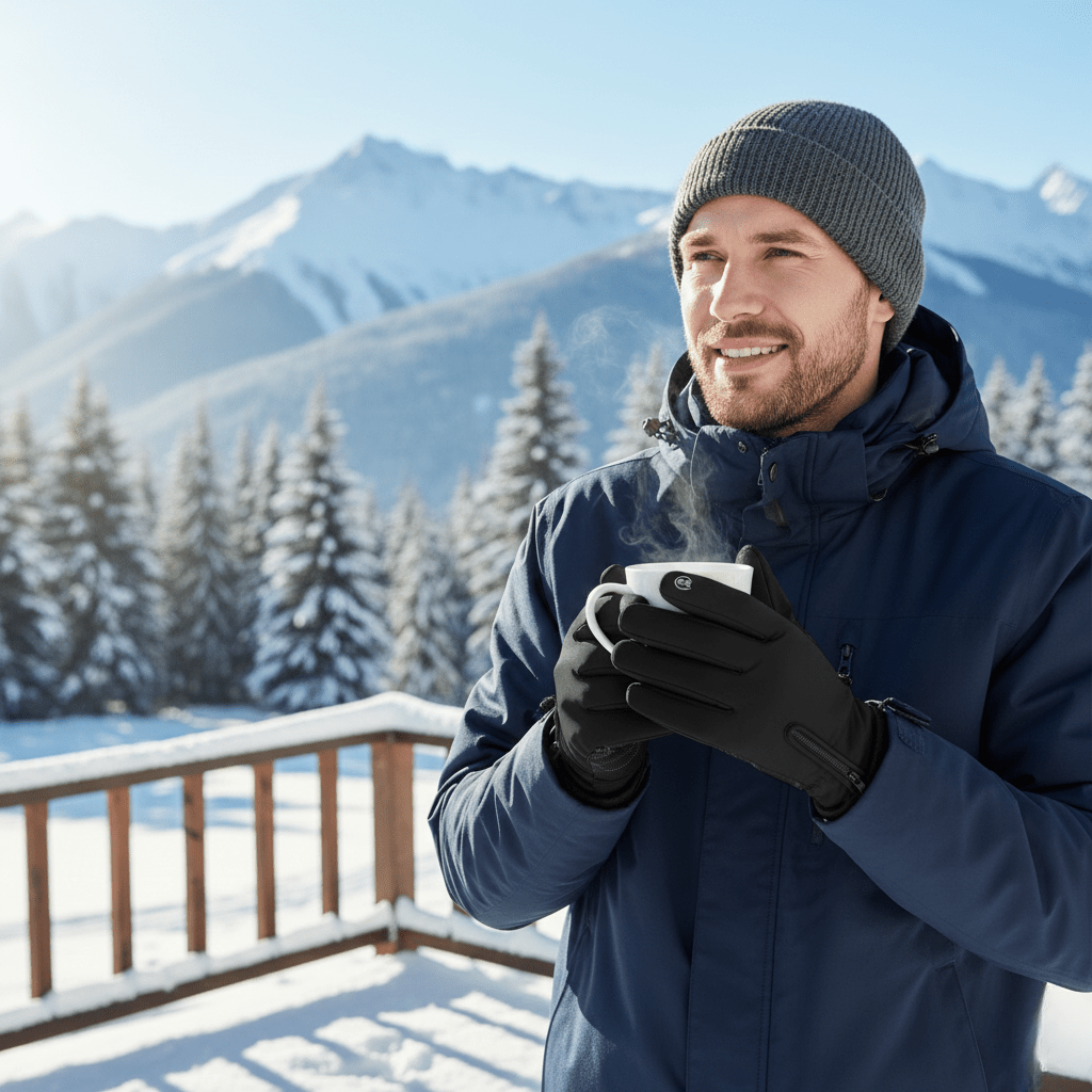 Gants imperméables montrant l'intérieur isolé