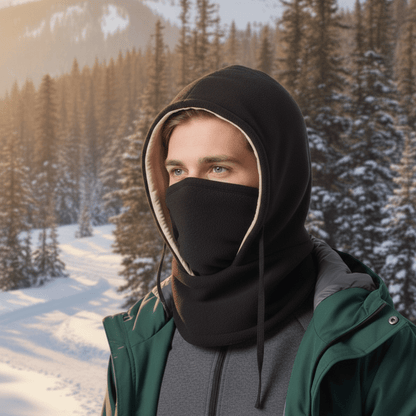 Vue complète du bonnet d'hiver avec toutes ses caractéristiques