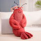 Crabe en peluche moelleuse, sourire joyeux et ciseaux