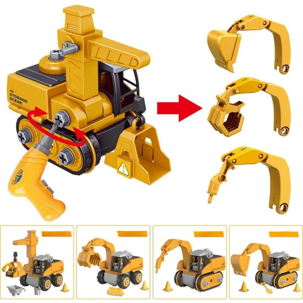 Ensemble complet de construction avec pièces et outils variés