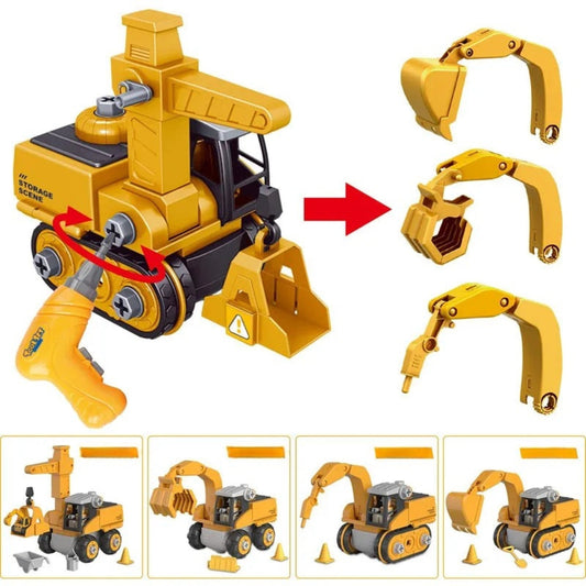 Ensemble complet de construction avec pièces et outils variés