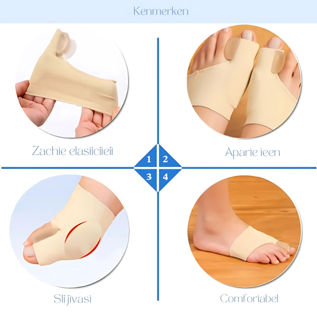 Détail du coussin en gel pour soulager les oignons du pied