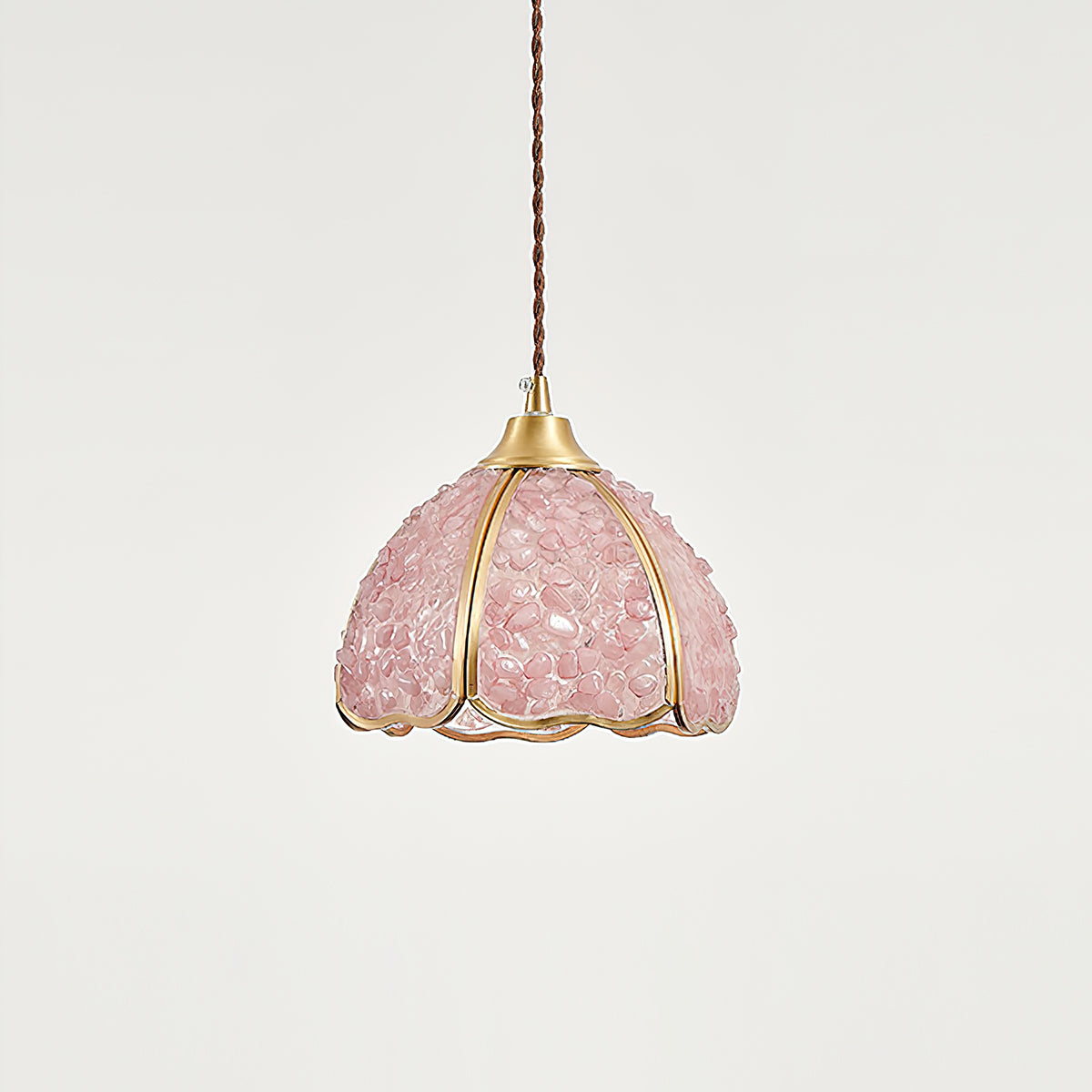 Lampe suspendue, vue de dessous, motifs ondulés