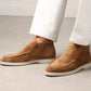Mocassins en suède végan, vue de côté, style élégant