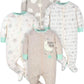 Pyjama bébé avec motifs animaux sur fond bleu